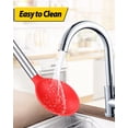 thumbnail image 5 of Paquete de 2 cucharas grandes de silicona para cocinar, cucharas sólidas antiadherentes para untar, utensilios de cocina resistentes al calor para mezclar y servir (negro-rojo), 5 of 5