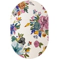 thumbnail image 1 of Unique Loom Blossom Bright Colors Area Rug 4' x 6' Oval Ivory/Pink, 1 of 1