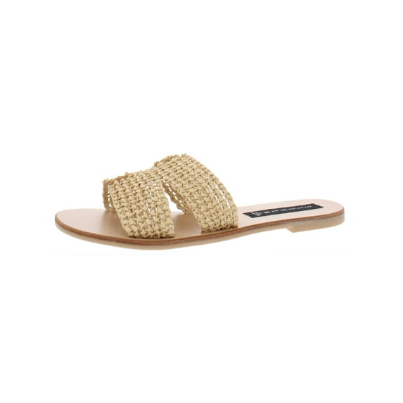 Steven New York Womens Greece Leather Woven Slide Sandals Tan 6.5 Medium (B,M)