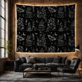 thumbnail image 6 of Moths and Celestial Teacups on Black Background, Mystical Gothic for Witch Decor Enthusiasts, Botanical Illustrations Wall Decor, Halloween Gift, Tapestry Wall Hanging for Bedroom and Living Room, 6 of 7