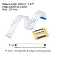thumbnail image 2 of Cable plano flexible Unique Bargains Tipo A 26 Pines 0.5mm Paso 200mm FFC para LCD TV Coche Audio DVD Computadora portátil, 2 of 6