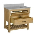thumbnail image 6 of Birmingham 36" Bathroom Vanity with Driftwood Cabinet and Carrara Marble Top, 6 of 7
