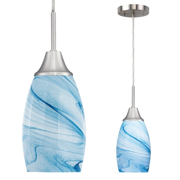 Lámpara colgante Viinew Mini Glass, paquete de 1 paquete, arte de mármol azul