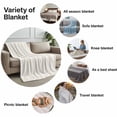 thumbnail image 6 of Throw Blanket for Couch Cream Stripes Soft Fleece Flannel Blankets Cozy Lightweight Blanket for Home Sofa Living Room White Vertical Striped Bed Throws 60" x 80", 6 of 9