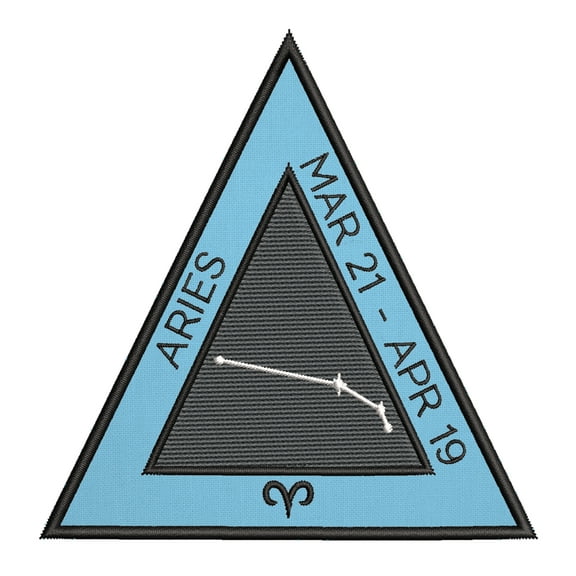 Aries Horoscope 4 Inch Iron Or Sew On Embroidered Fabric Badge Patch Astrology, Zodiac Iconic Series