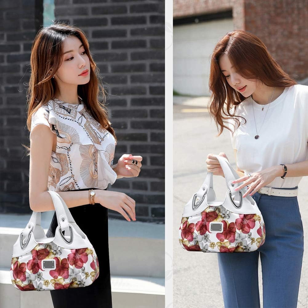 Vegan Leather Purse for Women Fashion Hobo Style Floral Handbag