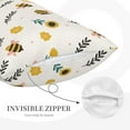 thumbnail image 4 of LNWH Rectangle Pillow Cover, Cute Bee Yellow Flowers Cushion Covers Pillowcase for Couch Bedroom Sofa, 14"x20", 4 of 7