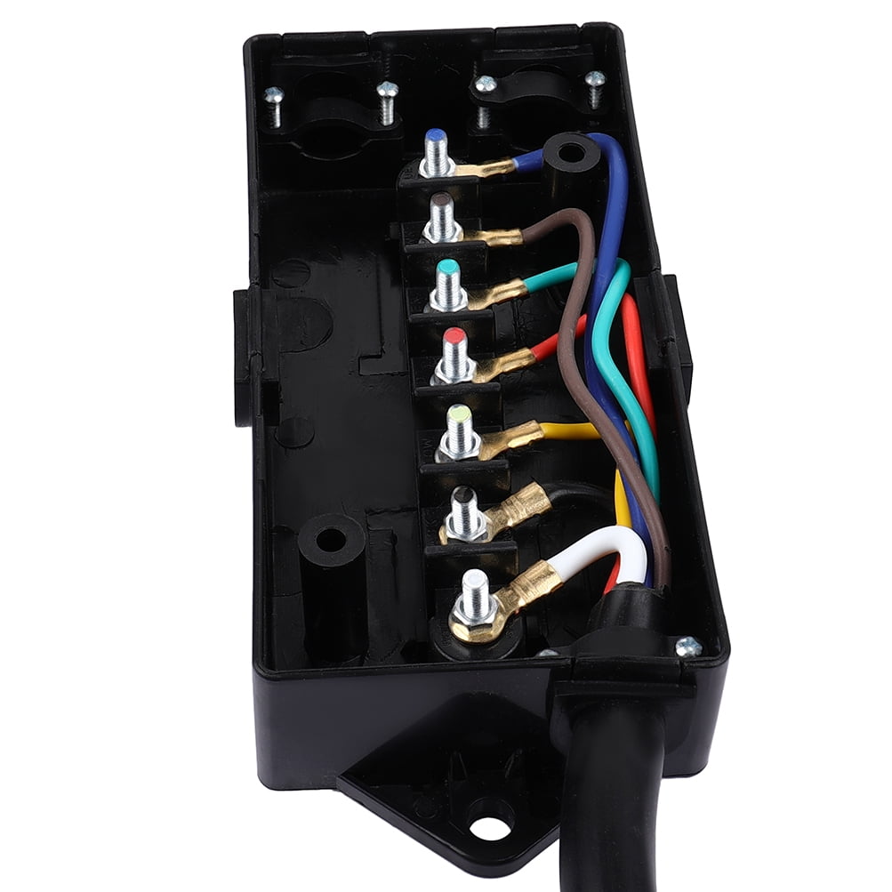 Buy SCITOO RV 7 Way Plug Inline PreWired Trailer Cord Junction Box with 12 Foot Cable Heavy