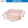 thumbnail image 4 of Mainstays 5-Pack Tall Square BPA-Free Plastic Meal Prep Food Storage Containers, 1.9L, Pink Blush, 4 of 10
