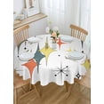 thumbnail image 5 of Colorful Stars Round Tablecloth 60 inches Vintage Yellow Orange Green Star Shiny Diamonds Waterproof Oil-Proof Table Cloth Round Table Cover for Holiday Party Picnic Dinner Decor Indoor Outdoor Use, 5 of 9