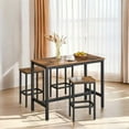 thumbnail image 5 of Bar Stools Set of 2, Rustic Brown & Black, Kitchen Breakfast Chairs with Footrest, 5 of 8
