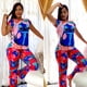 thumbnail image 1 of 2024 pijamas de personajes de dibujos animados para mujer, pantalones largos de manga corta estampados, conjunto de dos piezas, pijamas, ropa para el hogar, 1 of 4