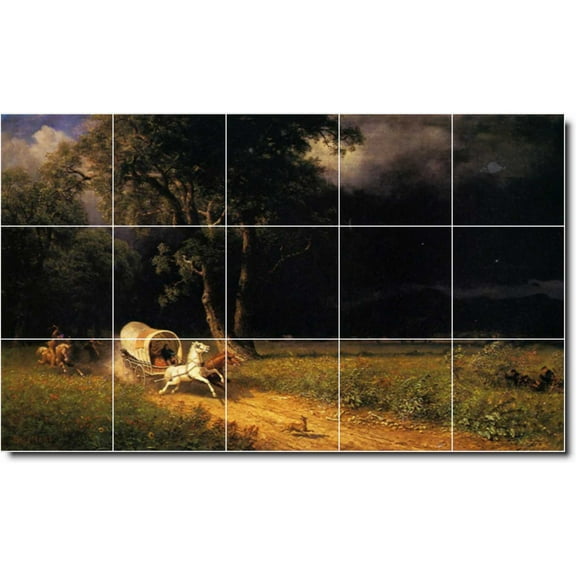 Ceramic Tile Mural-Albert Bierstadt Country Painting 24. 21.25" w x 12.75" h using (15) 4.25 x 4.25 ceramic tiles