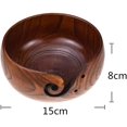 thumbnail image 2 of Laklulu Cuenco de Hilo de Madera Redondo Hecho a Mano con Agujeros para Guardar Agujas de Tejer, Soporte de Hilo de Tejer de Madera Resistente y Retro, Soporte para Accesorios de Ganchillo, 15 cm #1, 2 of 2