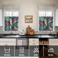 thumbnail image 3 of Beach Vibes Kitchen Curtains 3 Piece Set, 27.5x24 Inch Polyester Drapes with Tropical Palm Leaves and Flowers, 3 of 4