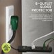 thumbnail image 5 of Protector Contra Sobretensiones Go Green Power Negro de 6 Tomas con Cable de 3 Pies, 5 of 6