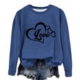 thumbnail image 4 of Qiopertar Mode Femmes T-Shirt à Manches Longues Col Rond Imprimé Chandail en Molleton Blouse Hauts Offres de la Semaine Liquidation à Moins de 5$ jusqu'à 90 % de Réduction, 4 of 4