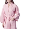 thumbnail image 5 of Lotus Linen Knee Length Waffle Robe Lightweight Women's Robe (Blush,XX-Large), 5 of 5