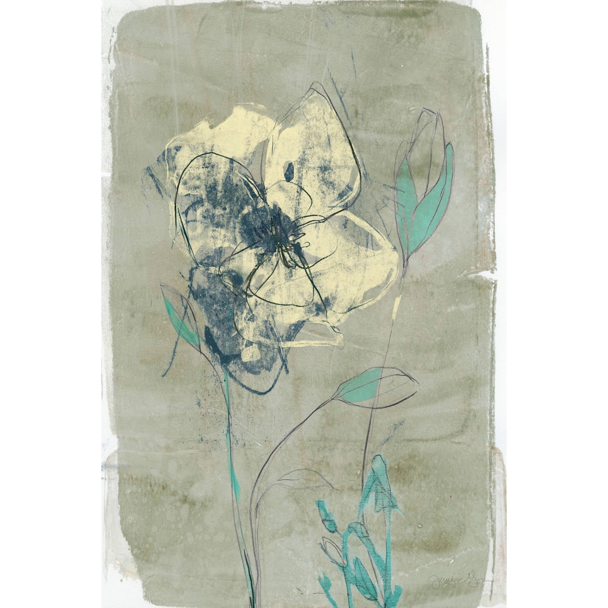 Marmont Hill "Floral Vignette IV" Painting Print on Wrapped Canvas