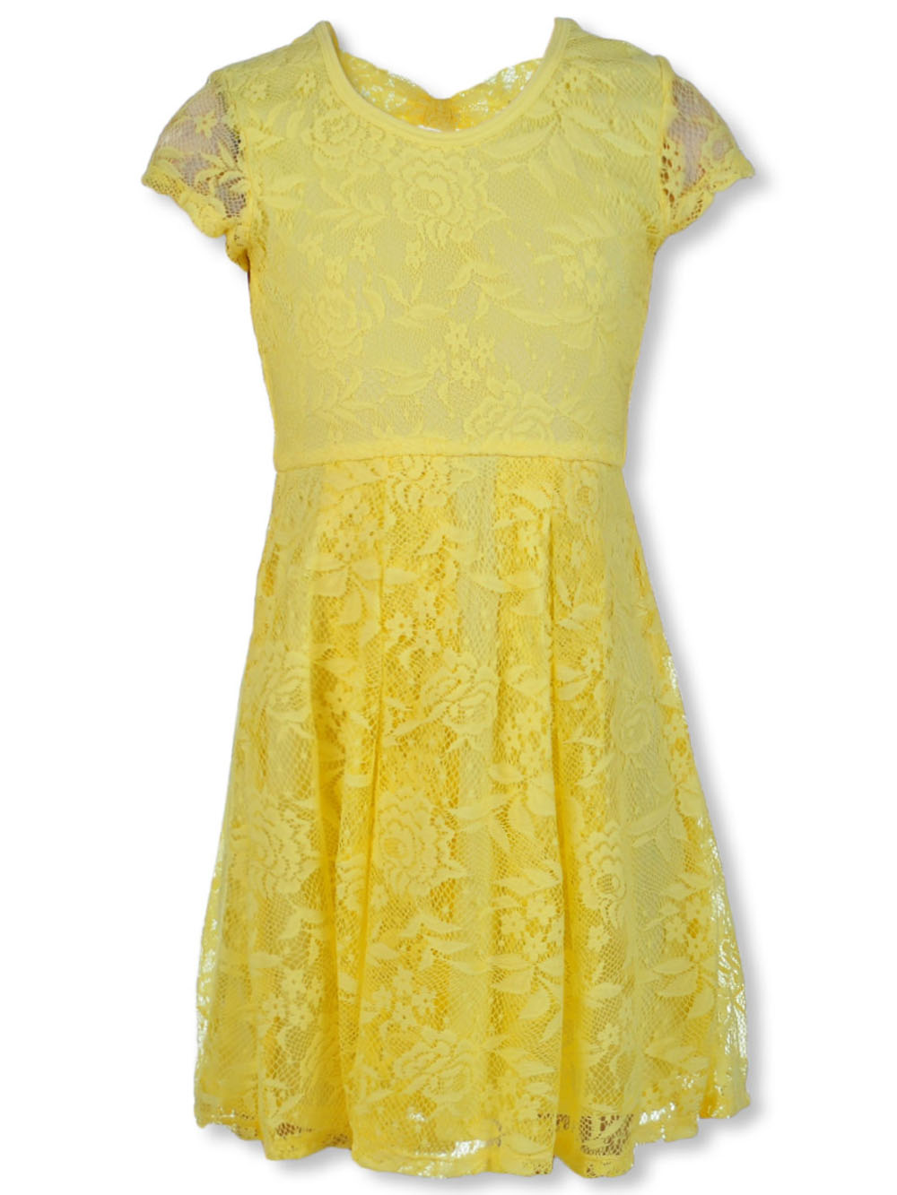 RMLA Girls' Lace Dress yellow, 10 (Big Girls)