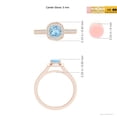 thumbnail image 4 of ANGARA Natural Classic Cushion Aquamarine Ring with Diamond Halo in 14K Rose Gold for Women (Size-5mm) | March Birthstone, Birthday, Anniversary, Jewelry Gift for Women | Natural Aquamarine Ring, 4 of 9