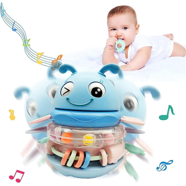 Tumbler Music Toy,Baby Rattle Teether Toys,Stacking Ring for 3-12 Month Old Kids, Gift for 1,2,3-Year-Old Boy and Girl, The Great Beginning of Learnin