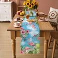 thumbnail image 2 of Pink Flamingos Table Runner 90 Inches, Summer Beach Tropical Floral Cactus Bed Runner Dresser Scarves Tabletop for Indoor Outdoor Parties/Ceremony/Banquet, 13" x 90", 2 of 9