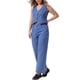 thumbnail image 4 of INSPIRAR CHIC Conjunto de Top y Jeans de Mezclilla para Mujer, Chaleco de Mezclilla y Jeans, 2 Piezas, XL Azul, 4 of 5