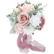 thumbnail image 1 of Artificial Rose Flower Bouquet with Green Leaves Fake Silk Floral, 1 of 4