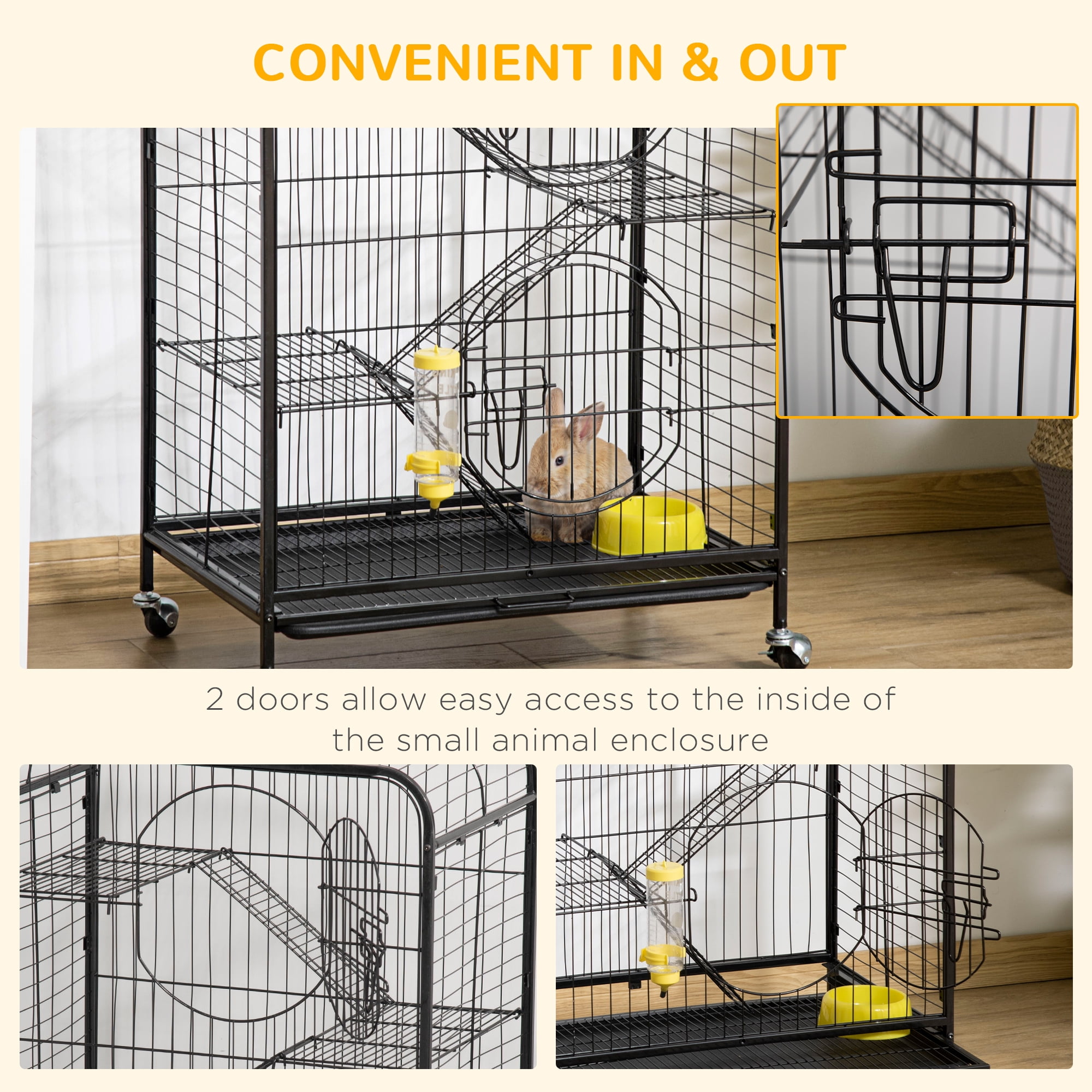PawHut Rolling Small Animal Cage 37 PawHut Rolling Small Animal Cage 37