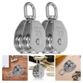 thumbnail image 1 of Luxshiny 2pcs Heavy Duty Pulley Blocks Double Pulley System Stainless Steel For Home Use, 1 of 6