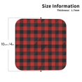 thumbnail image 2 of Honeii Red Black Plaid print Leather Coaster Set of 4, ideal for safeguarding your furniture from drinks spills and effortless cleanup-Square, 2 of 6