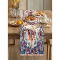 thumbnail image 3 of Orange Blue Ethnic Table Runner 70 Inches Long, Boho Geometric Art Vintage Cotton Linen Table Runners Dresser Scarves, Decorative Fabric Tabletop Scarf Furniture Cover for Home Dinner Party 13"x70", 3 of 9