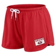 thumbnail image 4 of Women's WEAR by Erin Andrews Scarlet San Francisco 49ers Heavy Rugby Jersey Long Sleeve T-Shirt & Shorts Lounge Set, 4 of 7