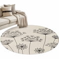 thumbnail image 6 of Farmhouse Dandelion Round Rug 4ft Washable Circle Entryway Rugs Non Slip Spring Modern Minimalist Country Flower Area Rug Indoor Floor Carpet for Bedroom Kitchen Living Room Home Office Dining Room, 6 of 8