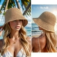 thumbnail image 4 of Floppy Big Beach Straw Hats for Women Foldable Summer Wide Brim Packable Sun Hat Womens Travel Straw Fedora Hat, 4 of 8