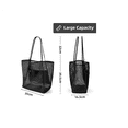 thumbnail image 3 of Bolsa De Playa Grande Para Mujer Con Bolsillo Interior2pk Xtellar Negro Rayas, 3 of 3