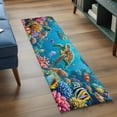 thumbnail image 3 of Runner Rug 2'x6', Ocean Sea Turtle Washable Non-Slip Hallway Runner Rugs, Blue Coastal Fish Coral Jellyfish Marine Life Bedside Rugs Floor Mats Carpet Runners for Kitchen Bathroom Laundry Room, 3 of 8