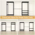 thumbnail image 6 of Ulif E1 Max Heavy Duty Closet Garment Rack, Adjustable Metal Freestanding Expandable Clothing Storage with 4 Hanger Rods, Easy to Assemble Wardrobe, Blcak, 6 of 6