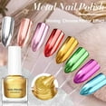 thumbnail image 5 of Metallic Nail Polish, Mirror Shiny Metal Effect Long-Lasting Quick Dry Nail Lacquers, Multicolor DIY High Gloss Chrome Nail Art Gel Polish, 7ml, 5 of 5