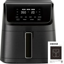 Air Fryer 7.2 QT 1700W Oilless Oven Healthy Cooker Air Fryers Large Capacity with 8 Presets, LCD Touch Screen, Customerizable Cooking, Non-Stick Basket (Black)