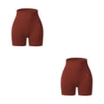 thumbnail image 2 of Pantalones cortos de mujer sin costuras Qarigey a prueba de golpes Push Up Booty cintura alta Marrón L 2piezas, 2 of 6