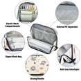 thumbnail image 4 of Pencil Bag with Magnetic Foldable Base Large Capacity Stand-Up Pencil Case Durable Nylon Pen Pouch Cute Astronaut Pattern, 4 of 7