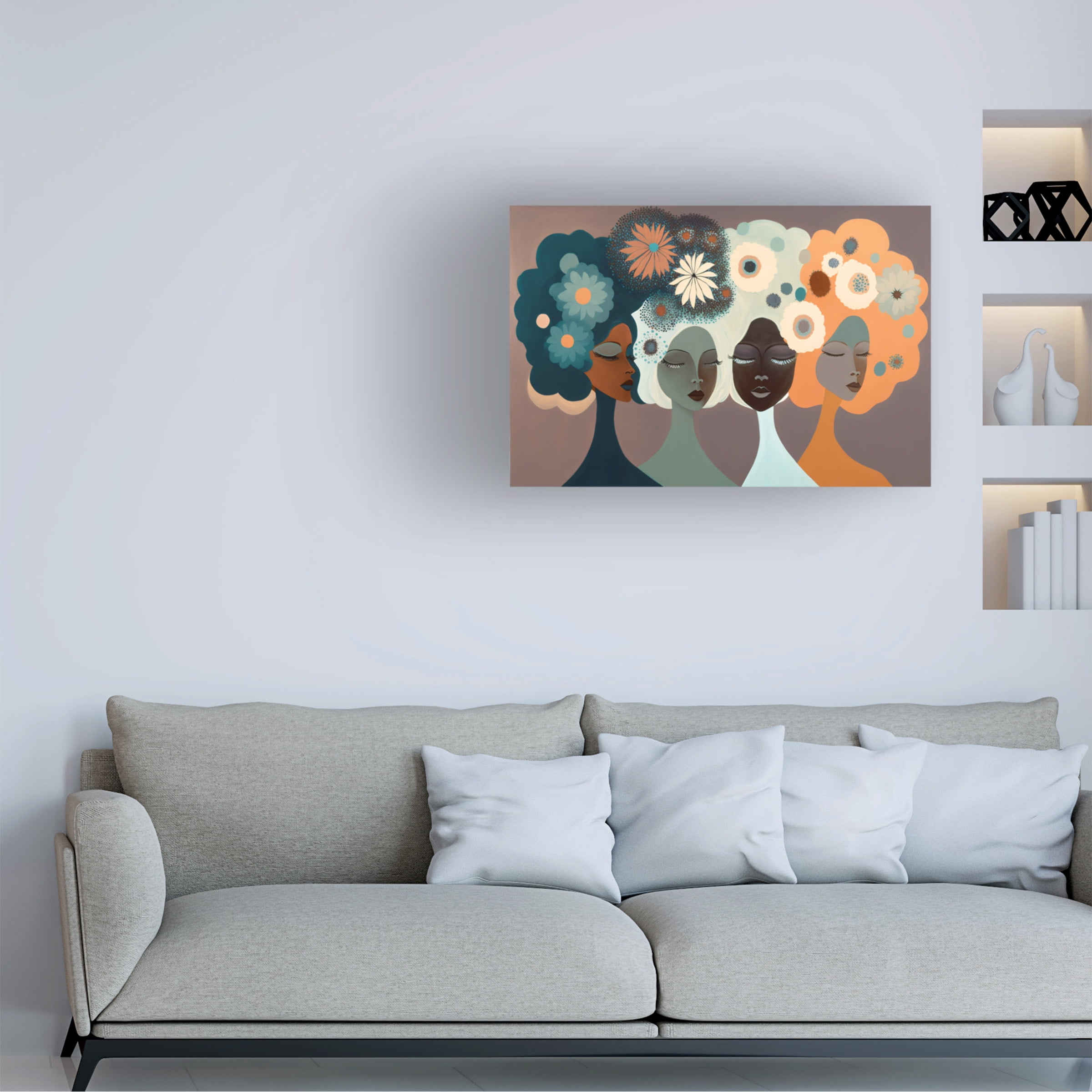 Canvas Wall Art - Ray Heere 'Mid Century Diversity Portraits 4' Wall Art for Living Room, Bedroom, or Office DÃ©cor by Trademark Fine Art - 19 x 12 Inches