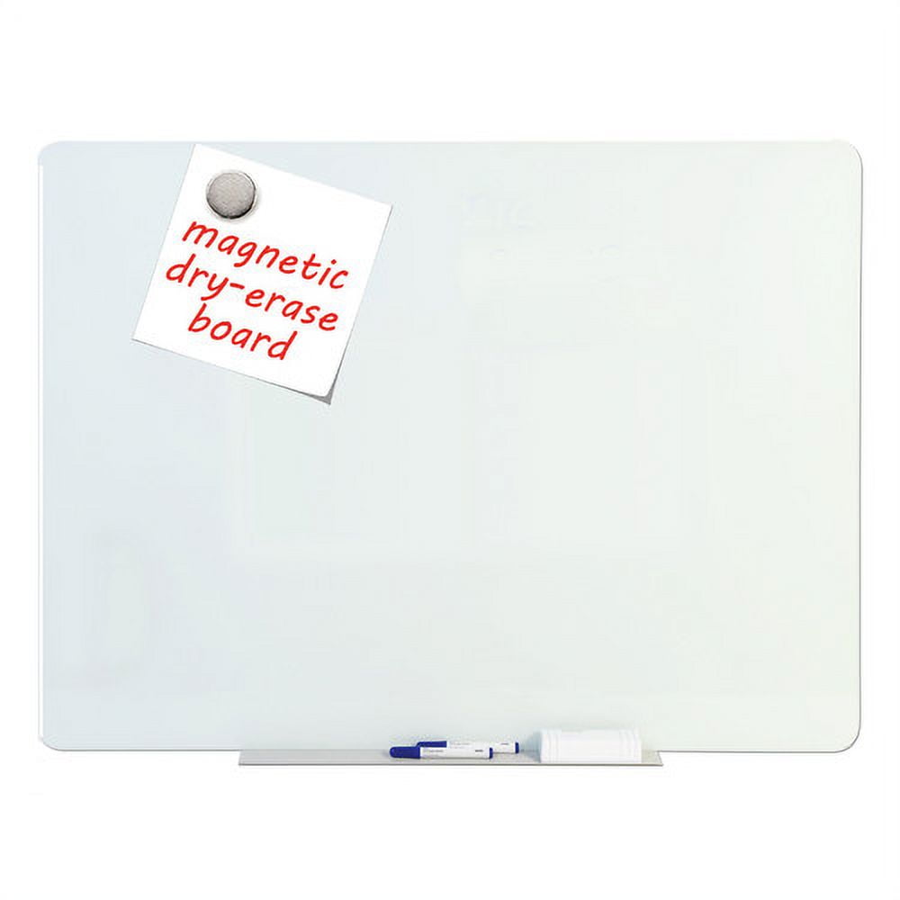 White Magnetic Glass Dry Erase Whiteboard - 48 x 71 : ART-FL-4871-LI-W