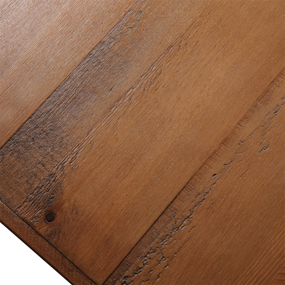 Private Jungle 43" Metal Legs Rustic Coffee Table, Round Side End Table with Solid Wood Tabletop
