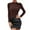 Coffee, variant on UJNDER Solid Color High Neck Knitted Sweater for Women Bottoming Turtleneck Tops Army Green M