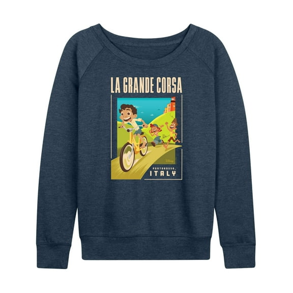 Luca - La Grande Corsa Postcard - Women's Lightweight French Terry Long Sleeve Shirt