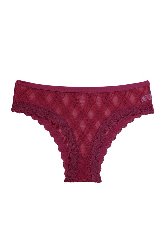 Perspective Hollow Low-Rise Women Panties Net Yarn Lace Patchwork Briefs Female Clothing