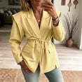 thumbnail image 4 of YSUEJPF Womens Dressy Casual Oversized Blazer Long Sleeve Belted Suit Jacket V Neck Cinched Waist Blazer Jackets, 4 of 5